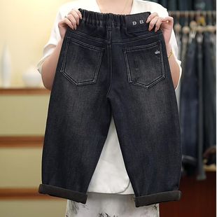 儿童潮时髦炸街秋冬长裤 2025新款 子一体绒软牛仔裤 HJ男童加绒裤