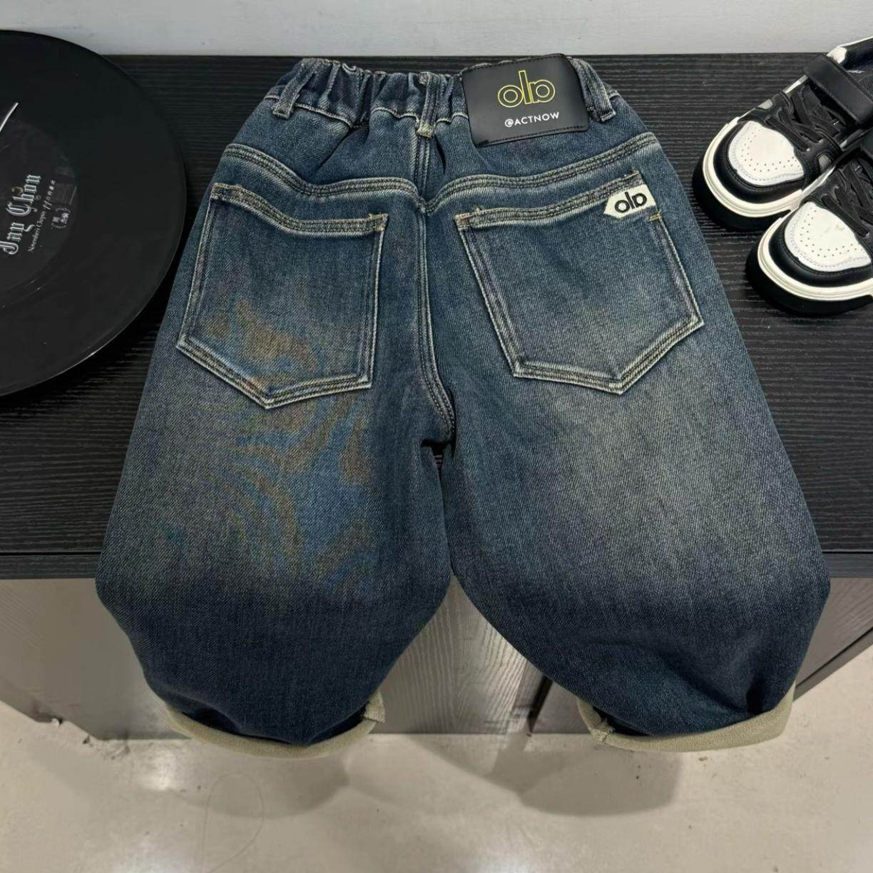 HJ男童牛仔裤冬季2025新款冬装裤子儿童大童冬款一体绒休闲裤男孩,童装/婴儿装/亲子装,儿童牛仔裤,淘宝优惠券,粉丝福利购,淘宝优惠卷