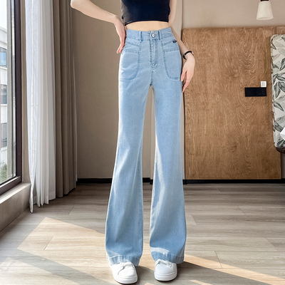大童少女加长微喇裤女2025年新款