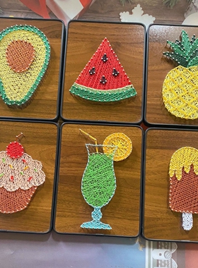 钉子绕线画刺绣手工diy材料包创意礼物减压解闷手作装饰画弦丝画