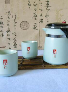 正品汝瓷飘逸杯功夫茶具套装 一壶二杯开片汝瓷陶瓷过虑大号茶杯