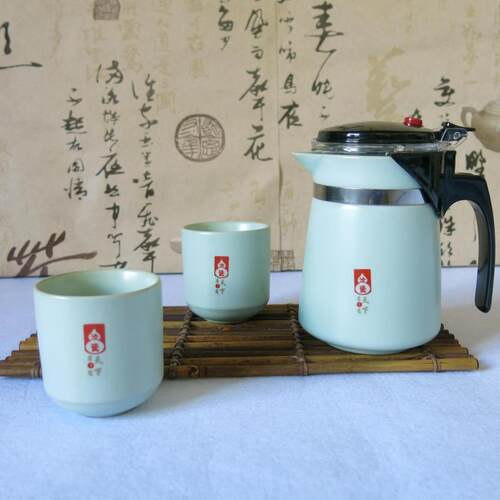 正品汝瓷飘逸杯功夫茶具套装 一壶二杯开片汝瓷陶瓷过虑大号茶杯