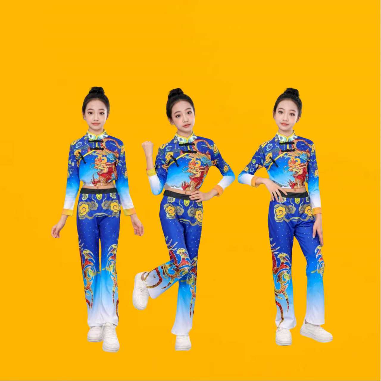 国风健美操啦啦操比赛服