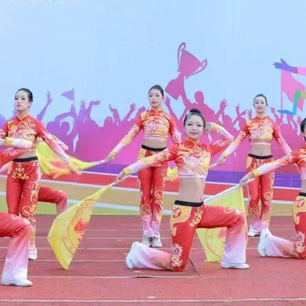 国风健美操啦啦操比赛服