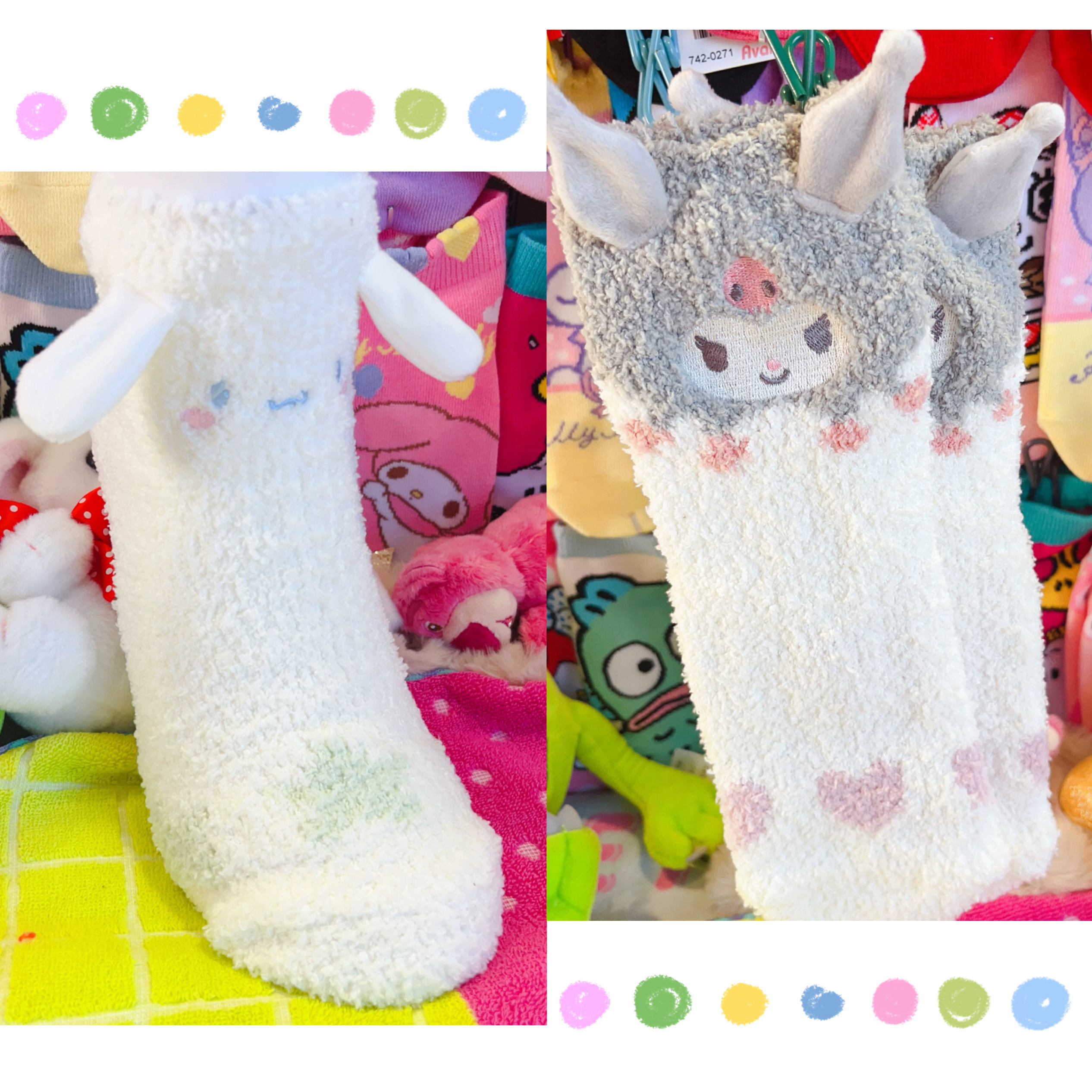 新品秋冬加厚珊瑚绒库洛米玉桂狗保暖中筒袜子女袜子睡眠袜保暖袜