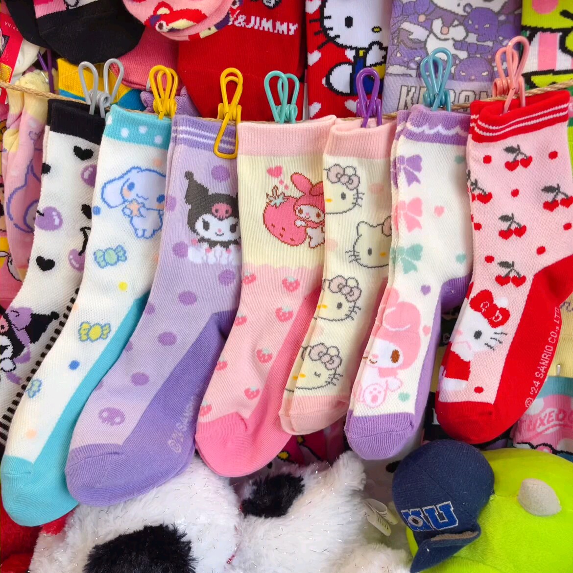 出口日本儿童袜子HelloKitty美乐蒂玉桂狗邦尼兔可爱女宝卡通袜
