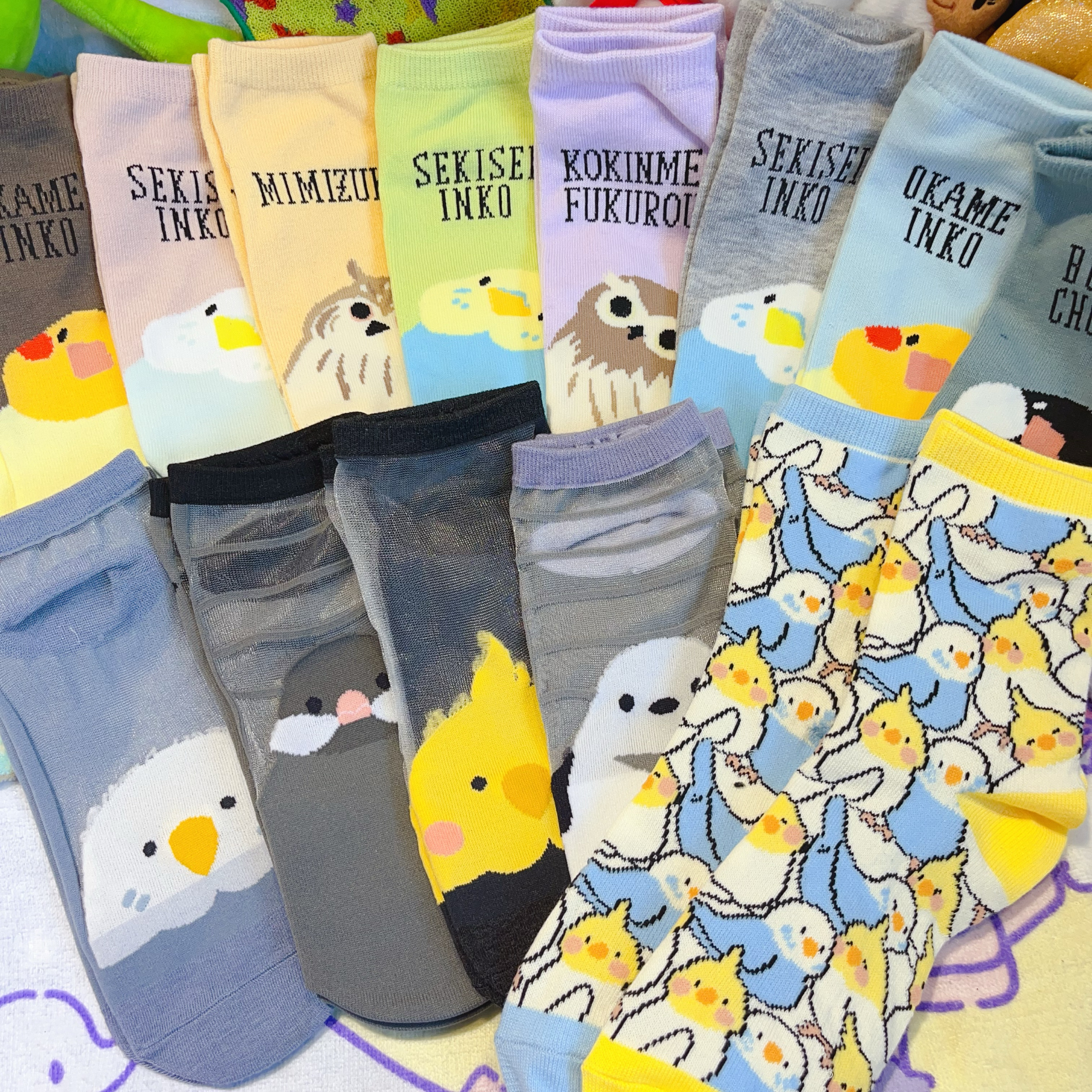 出口日本可爱雪精灵北长尾山雀虎皮鹦鹉玄凤鹦鹉小鸟肥啾短筒女袜