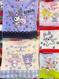 出口日本可爱方巾美乐蒂hello kitty纯棉库洛米丑鱼玉桂小毛巾