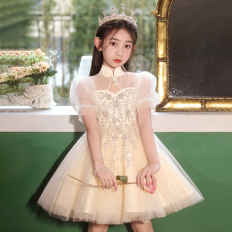 儿童礼服2024新款中大童主持人晚