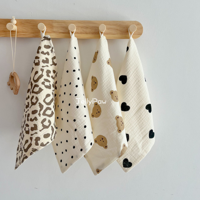 韩国INS4层纯棉纱布宝宝方巾新生