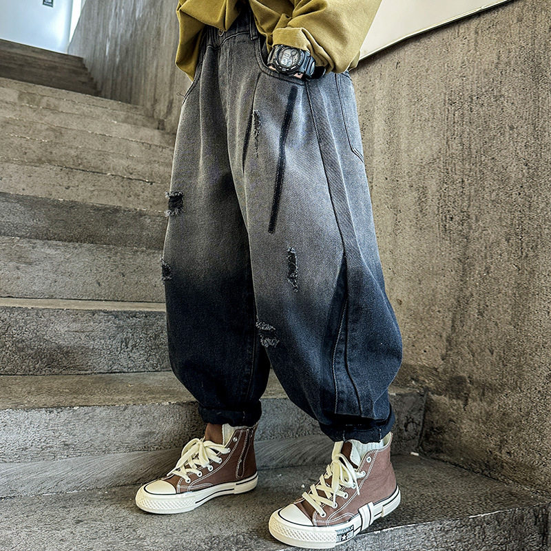 春秋季大男童牛仔裤新童装儿童男