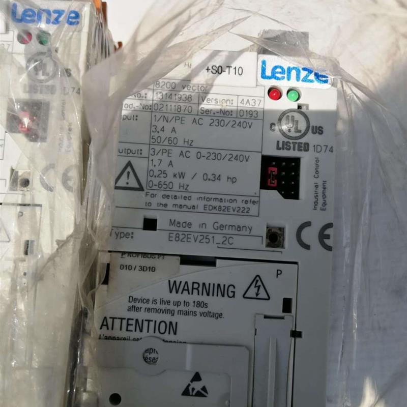 议价Lenze伦茨变频器8200 E82EV251-2C 拆机包好 0.25KW 220V 9新