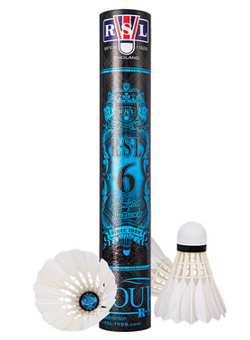 亚狮龙羽毛球比赛训练稳定耐打RSL6号鸭毛74速高原地区12只装/桶