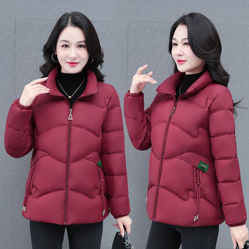 羽绒棉衣棉服女短款韩版修身显瘦冬季妈妈纯色外套棉袄2025新款,女装棉衣/棉服,燕颉服饰