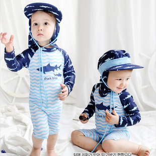 多款 男孩连体防晒速干长袖 婴幼儿游泳衣冲浪服 儿童泳衣 2025新款
