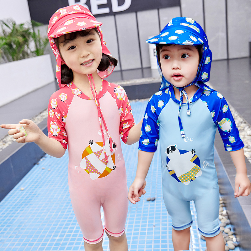 连体通用中小童冲浪服游泳衣