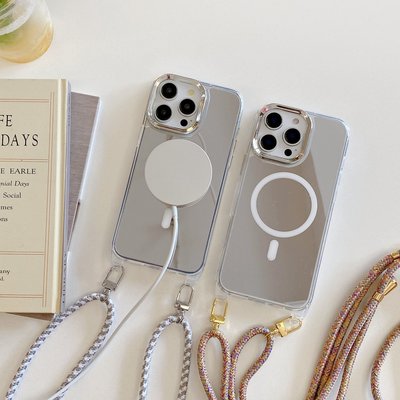 iphone16手机壳补妆镜面磁吸充电