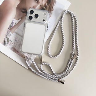 适用iphone17斜挎Air手机壳挂绳17pro苹果13promax四角开孔可调节8p硅胶15pm电话壳套防摔11黑色软xsmax手提