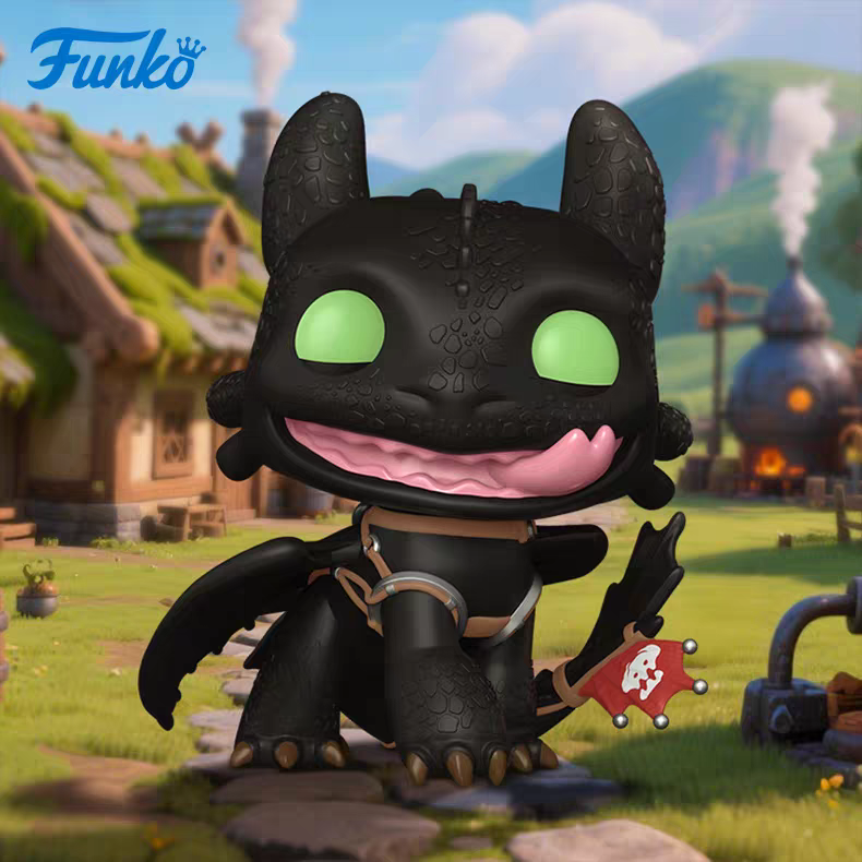 Funko Pop 驯龙高手小嗝嗝无牙仔没牙夜煞周边手办摆件场景礼物
