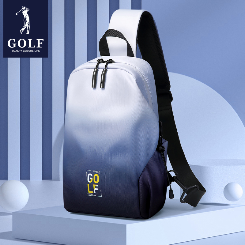 GOLF新款渐变胸包2025男士单肩斜挎包时尚通勤初中高中大学生小包