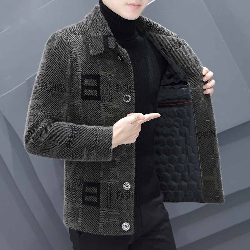 羊绒大衣男款秋冬季短款加绒加厚西装中长款高端男士羊毛呢子外套
