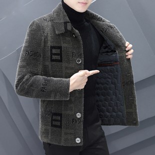 羊绒大衣男款秋冬季短款加绒加厚西装中长款高端男士羊毛呢子外套