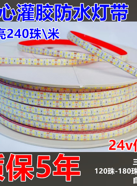 灯带led超亮防水全光谱室外防水池庭院门头线型灯带24v240珠双排