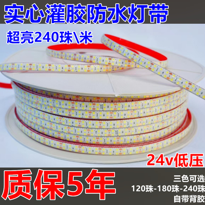 灯带led超亮防水全光谱室外防水池庭院门头线型灯带24v240珠双排
