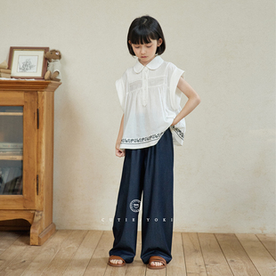 Cutieyoki家童裝 天絲感牛仔闊腿神褲 人手一條好軟好舒服好好搭