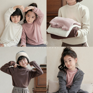 刺绣发热半高领打底衫 买2件9折3件85折YOKI家童装 中大童打底长袖