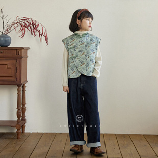 休闲牛仔裤 yoki童装 男童年服印花3m棉马甲 原创中性款 童装