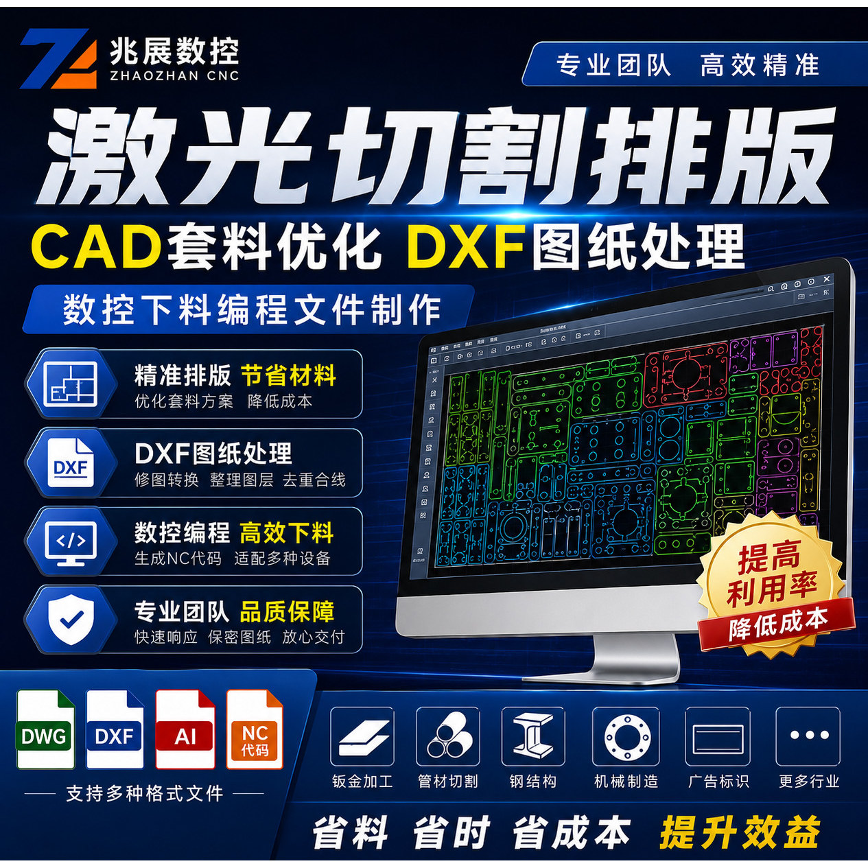 激光切割排版CAD套料优化