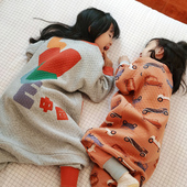 婴儿防踢被秋冬夹棉睡袍厚款 呼西贝儿童睡袋春秋款 宝宝分腿睡衣