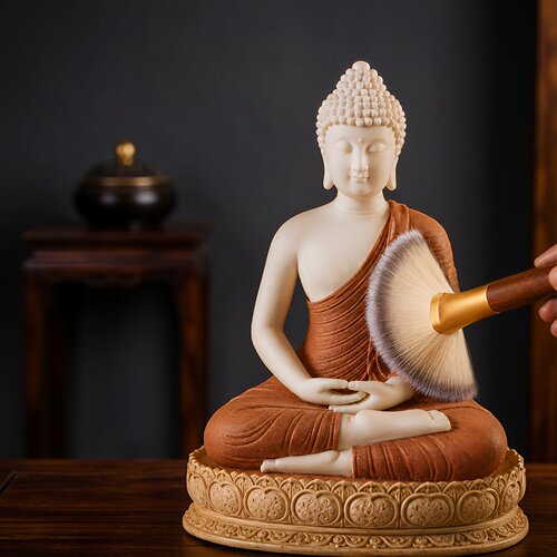 佛尘扫净佛实木软毛刷佛像除尘刷
