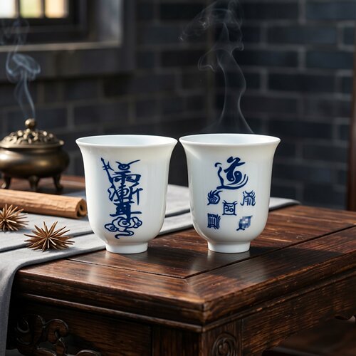 紫薇讳五岳真形陶瓷净水杯茶杯