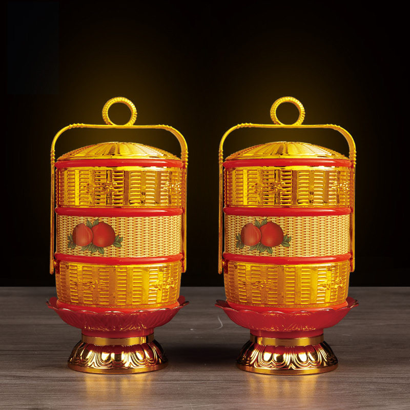 金担篮子拜拜供佛财佛潮汕闽南仿古传统糖果盒拜佛摆件佛堂摆件