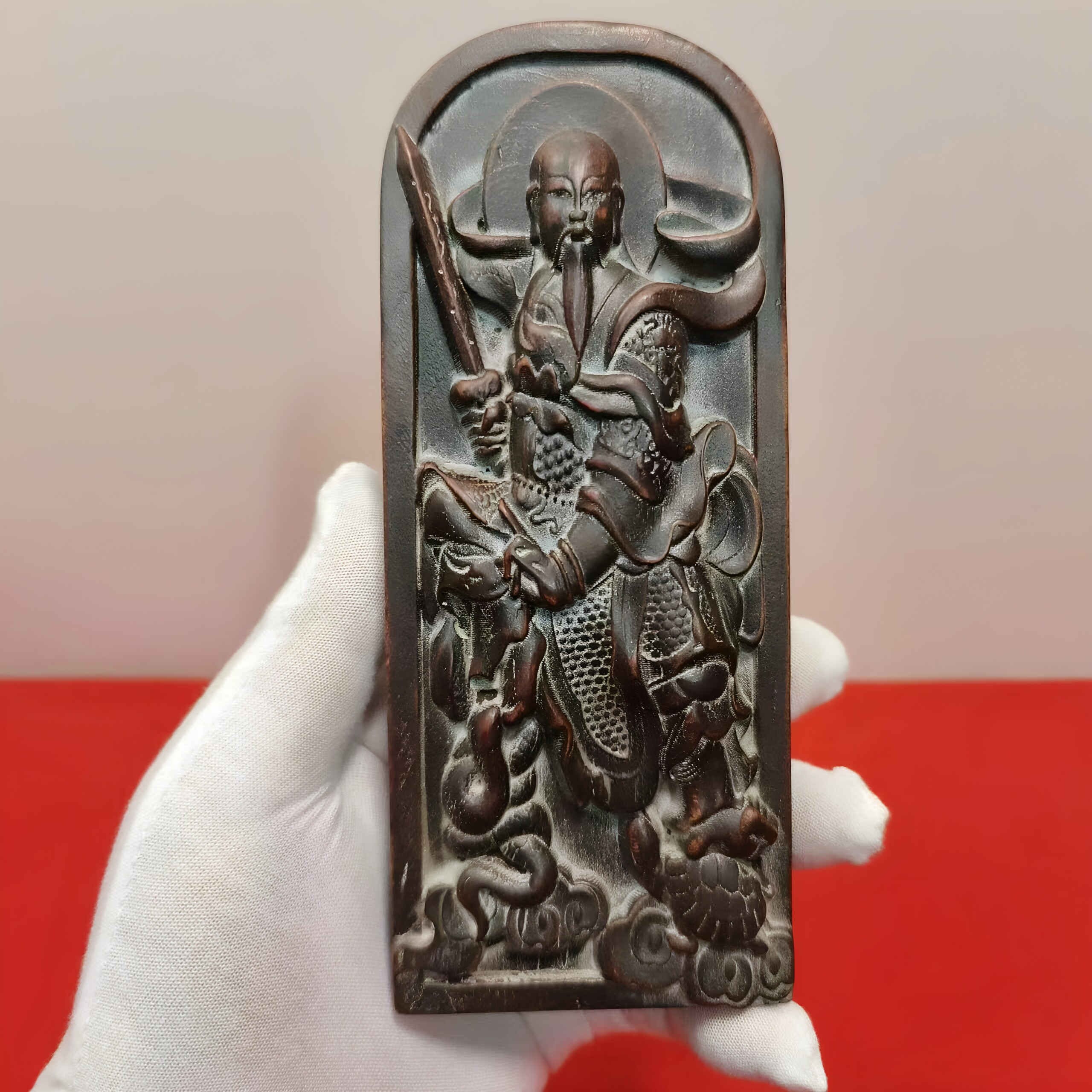 道家桃木法器令牌老桃木荡魔天尊玄天上帝真武大帝道系令牌摆件