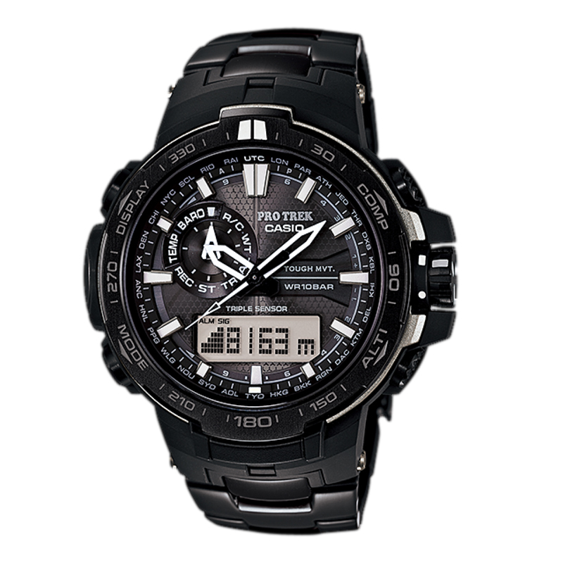 卡西太阳能登山运动男士手表防水