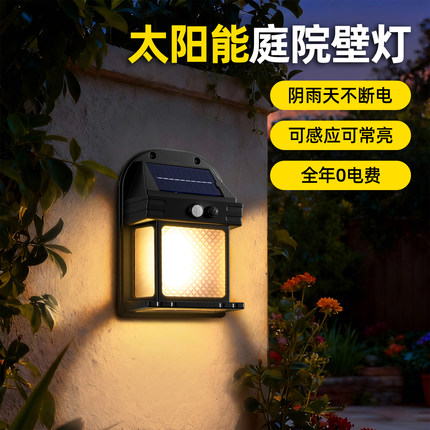 太阳能户外感应灯庭院花园阳台围墙灯入户门led氛围防水壁灯