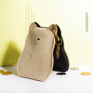 创意个性真皮羊城通公交地铁卡套钥匙扣学生饭卡植鞣牛皮校园卡套