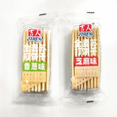 吉人全麦苏打饼干500g芝麻香葱味