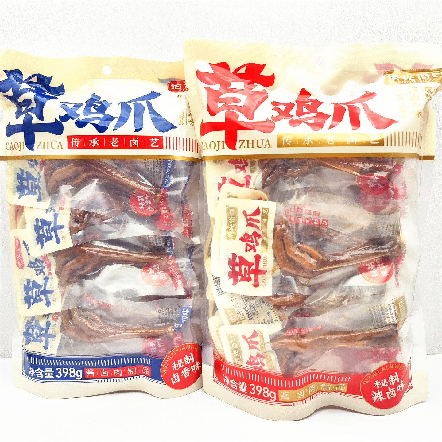 拾光街口草鸡爪398g/袋秘制卤香味辣卤味凤爪休闲追剧即食零食