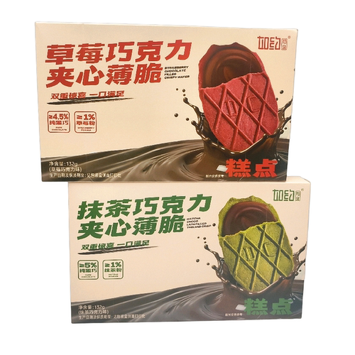 如约草莓抹茶巧克力夹心薄脆
