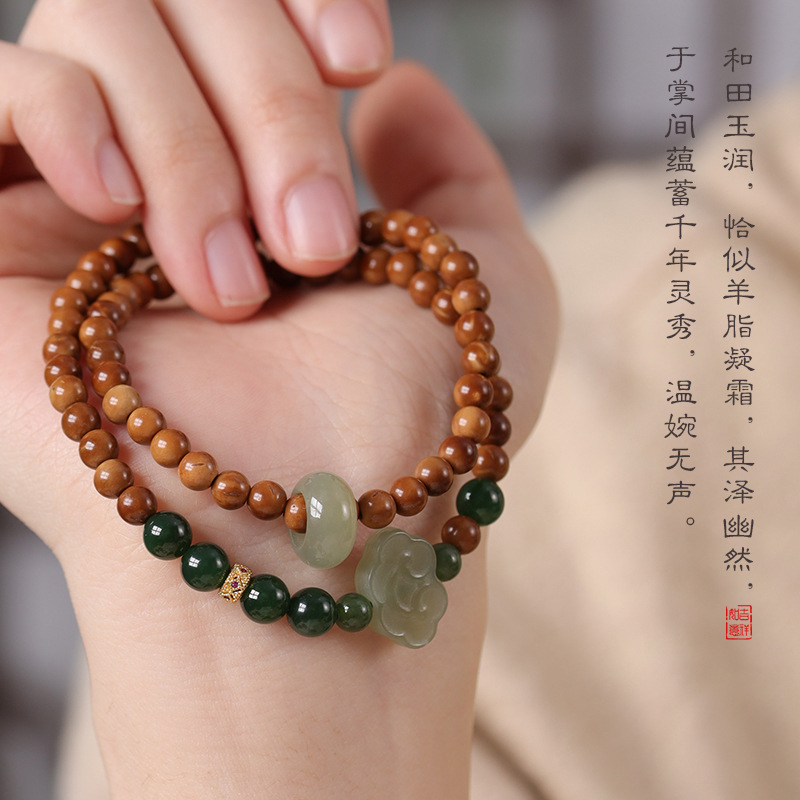 库克菩提度母手持佛珠老山檀