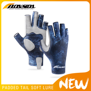 耐磨透气 户外路亚手套钓鱼骑行露五指手套海钓矶钓防晒防滑薄款