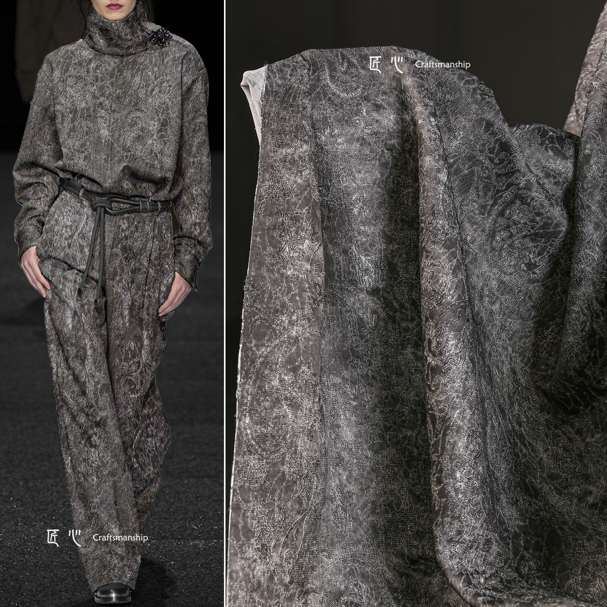 匠心炒色暗花提花服装设计师面料