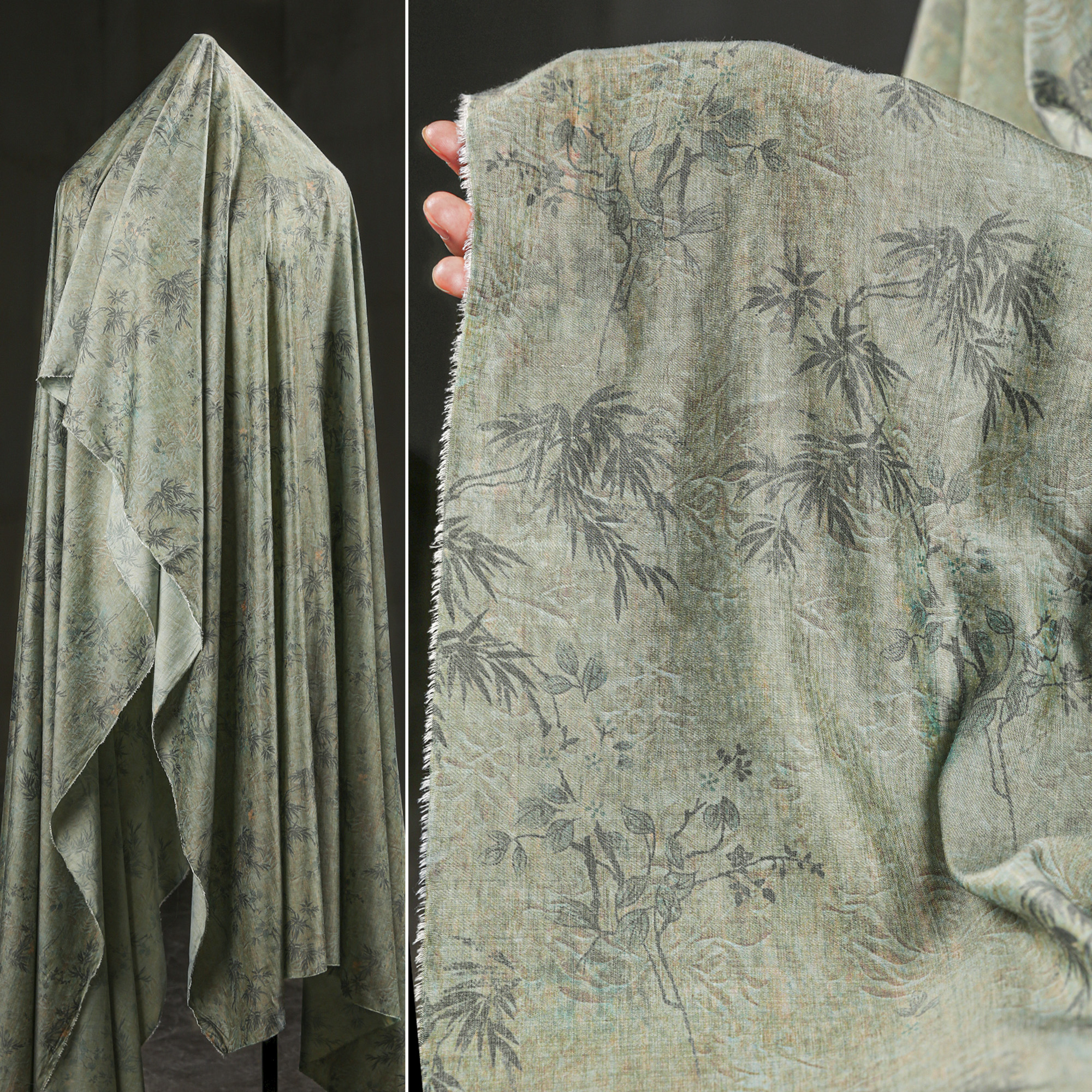 匠心人棉服装设计师青竹梅花直喷