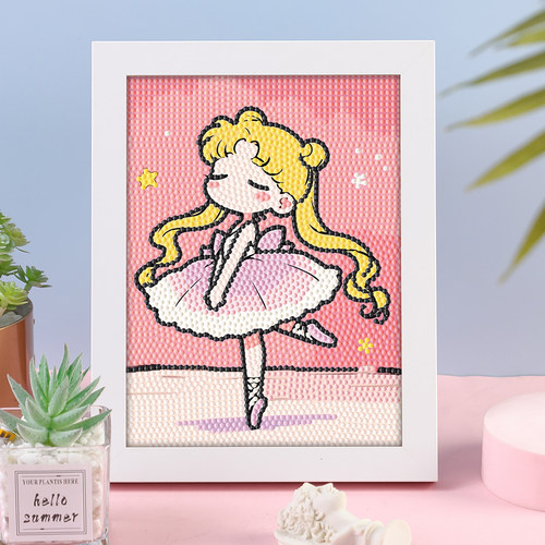 新款芭蕾女孩手工diy钻石画送框