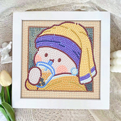 2026新款 钻石画满钻珍珠女孩卡通儿童diy手工制作钻石贴画带相框