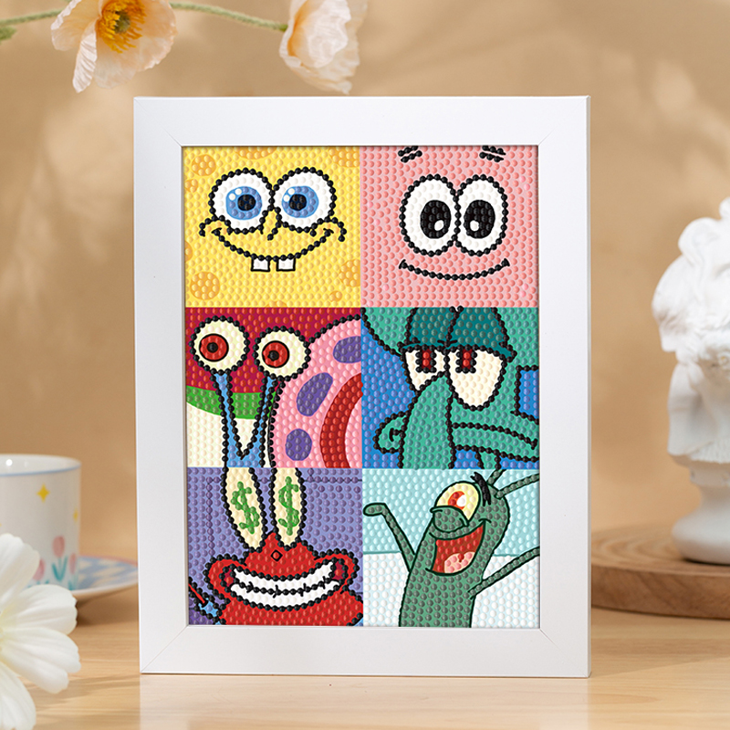 儿童手工diy钻石贴画送相框